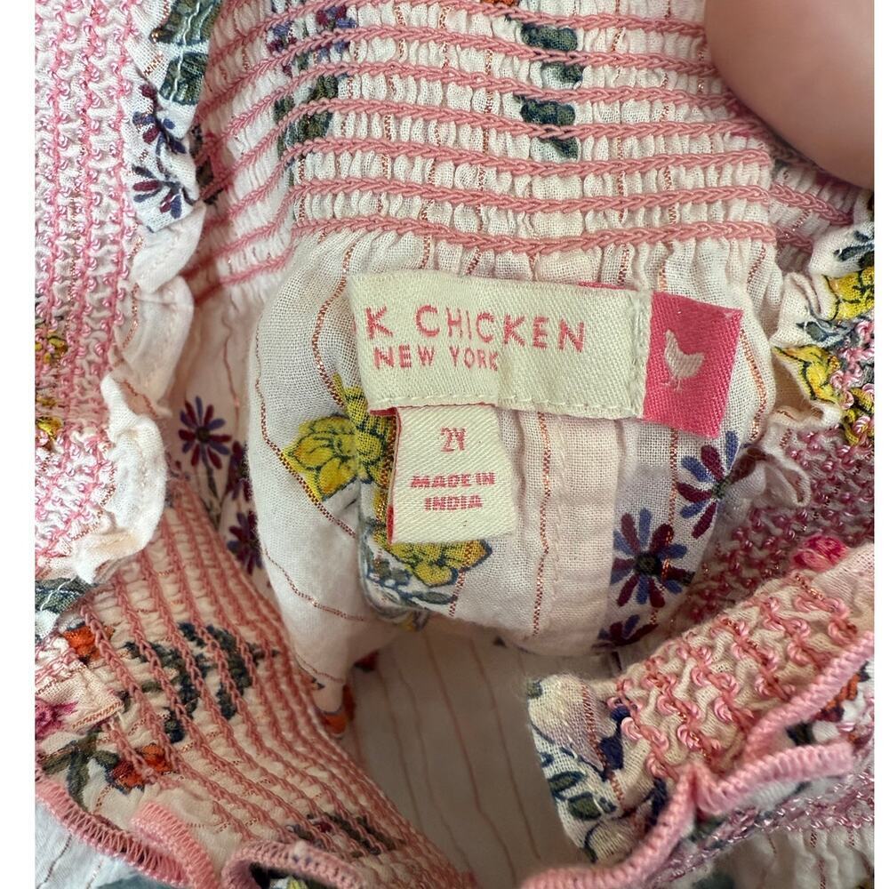 Pink Chicken Floral Kids One Piece - Pink and‎ Yellow - Picture 4 of 4